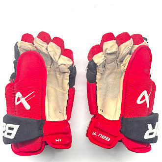 Bauer Vapor Hyperlite - Used NHL Pro Stock Glove - Jack Drury (Red/Black)
